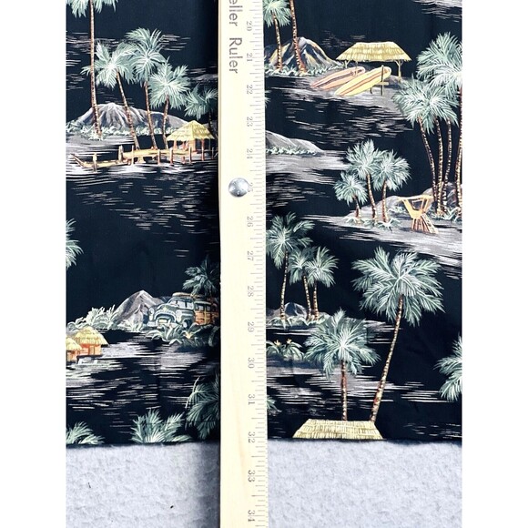 Windham Pointe Shirt Mens Large Black Hawaiian Button Up Resort Flowy Top - Picture 8 of 11